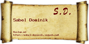 Sabel Dominik névjegykártya